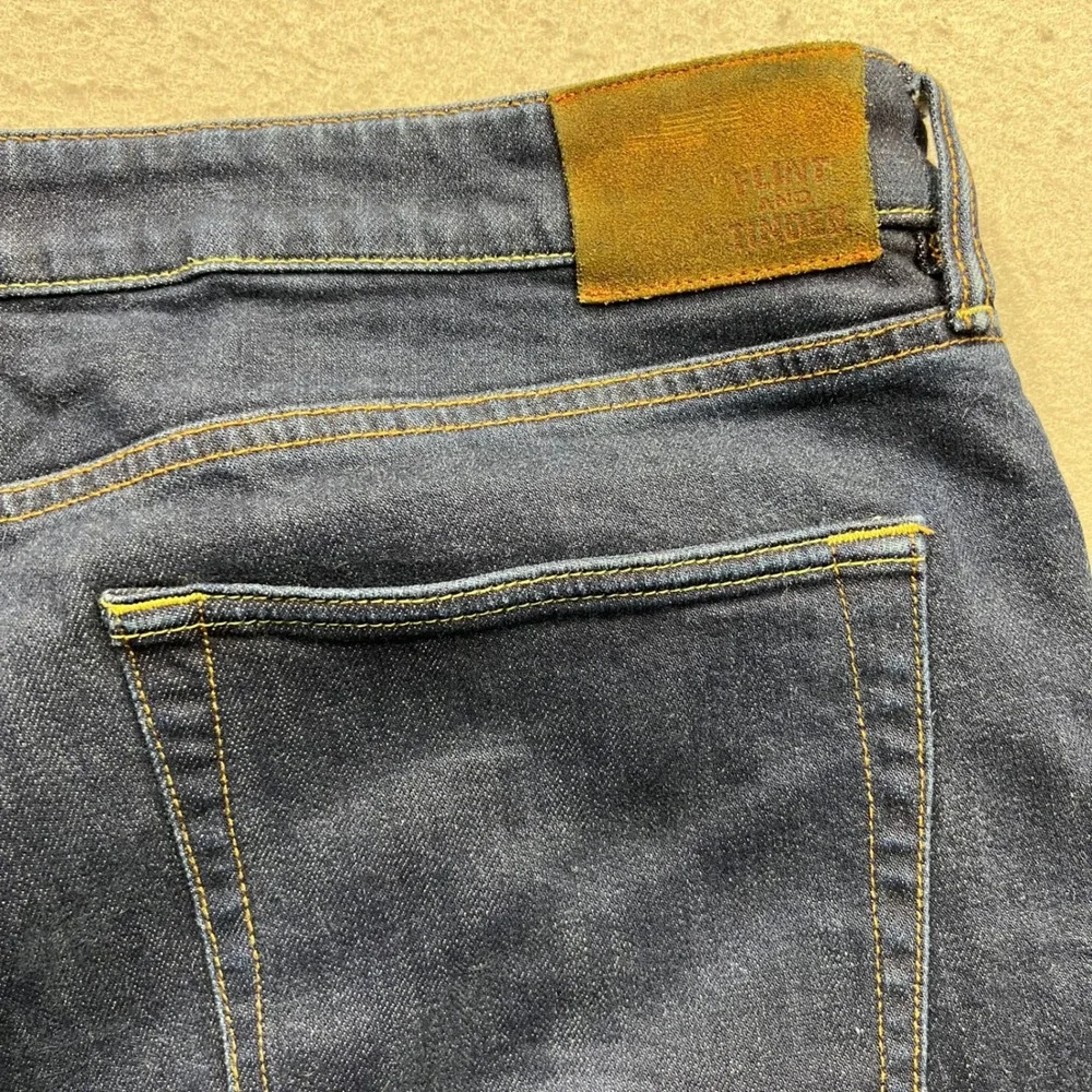 Selvedge Flint and Tinder Slim Fit Jeans Mens 38x29 Dark Wash Blue Denim 2109